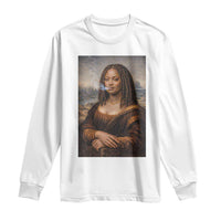 Funny Black Mona Lisa Long Sleeve Shirt African American Pride - Wonder Print Shop