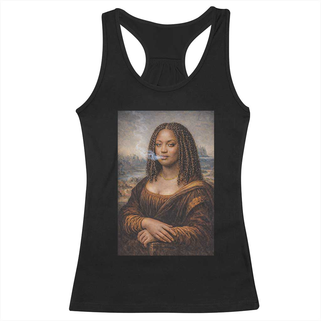 Funny Black Mona Lisa Racerback Tank Top African American Pride - Wonder Print Shop