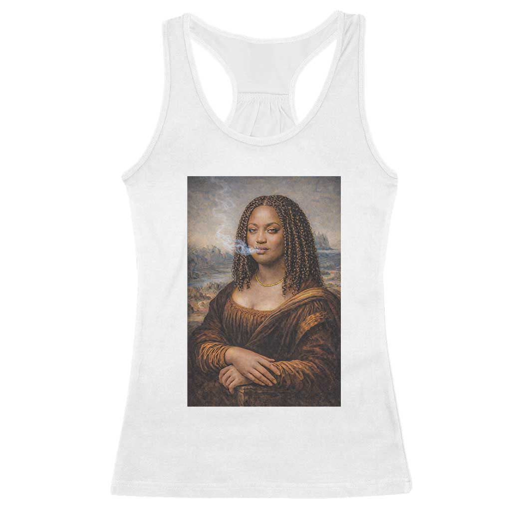Funny Black Mona Lisa Racerback Tank Top African American Pride - Wonder Print Shop