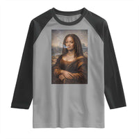 Funny Black Mona Lisa Raglan Shirt African American Pride - Wonder Print Shop