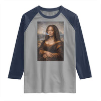 Funny Black Mona Lisa Raglan Shirt African American Pride - Wonder Print Shop