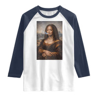 Funny Black Mona Lisa Raglan Shirt African American Pride - Wonder Print Shop
