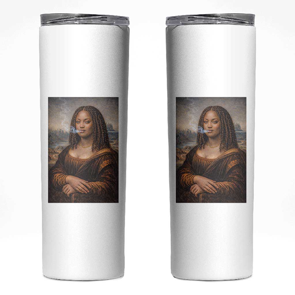 Funny Black Mona Lisa Skinny Tumbler African American Pride - Wonder Print Shop