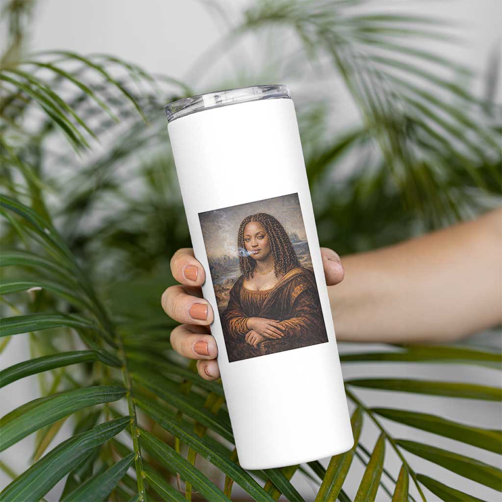 Funny Black Mona Lisa Skinny Tumbler African American Pride - Wonder Print Shop
