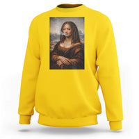 Funny Black Mona Lisa Sweatshirt African American Pride - Wonder Print Shop
