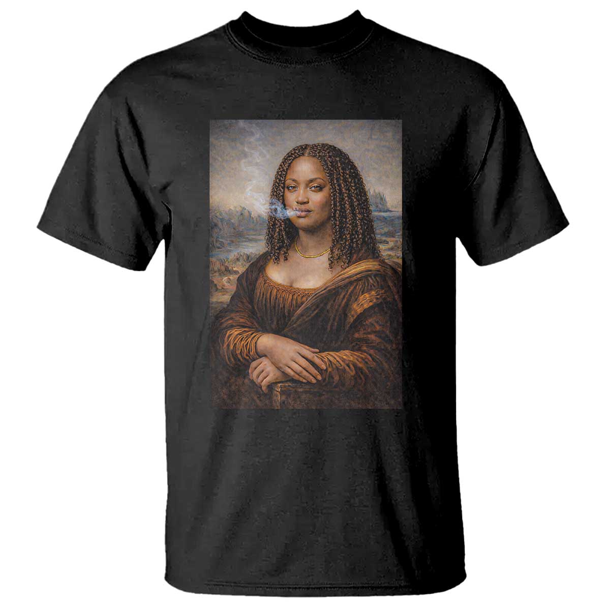 Funny Black Mona Lisa T Shirt African American Pride - Wonder Print Shop