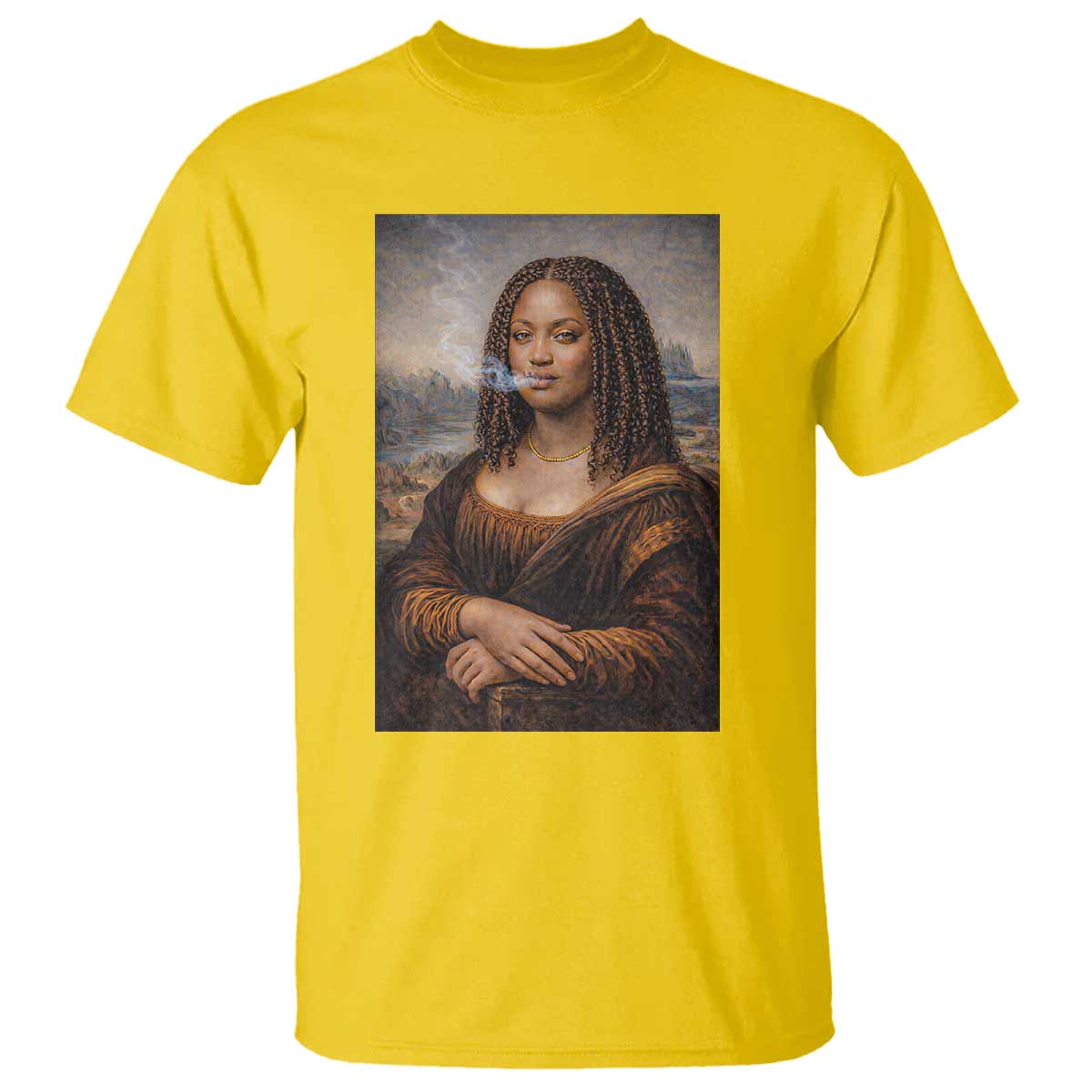 Funny Black Mona Lisa T Shirt African American Pride - Wonder Print Shop