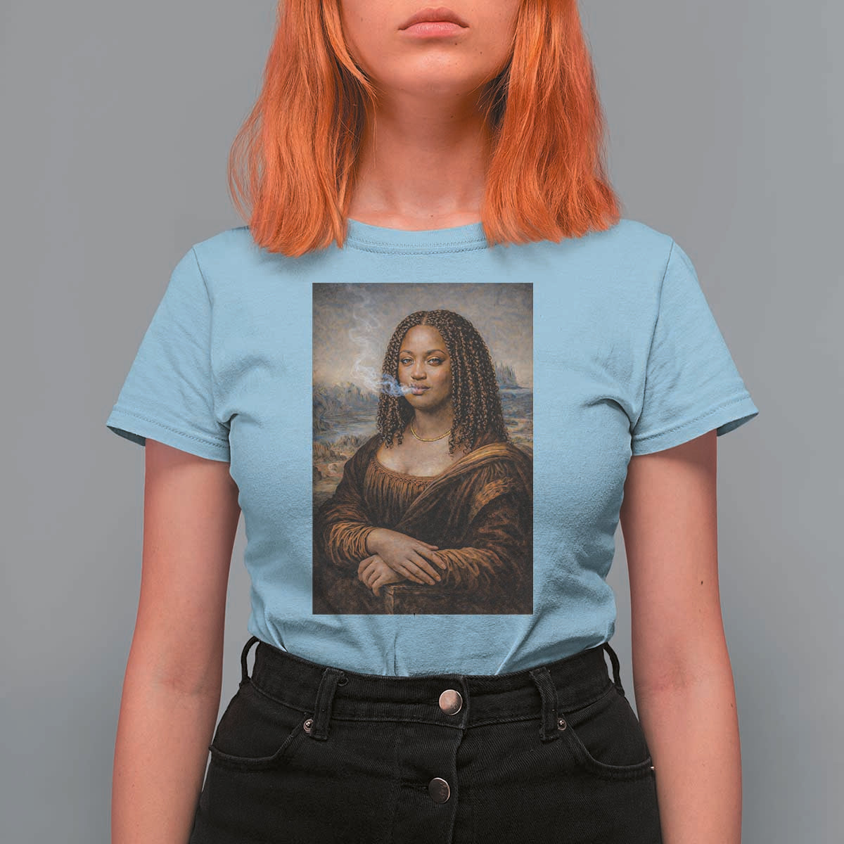 Funny Black Mona Lisa T Shirt For Women African American Pride - Wonder Print Shop
