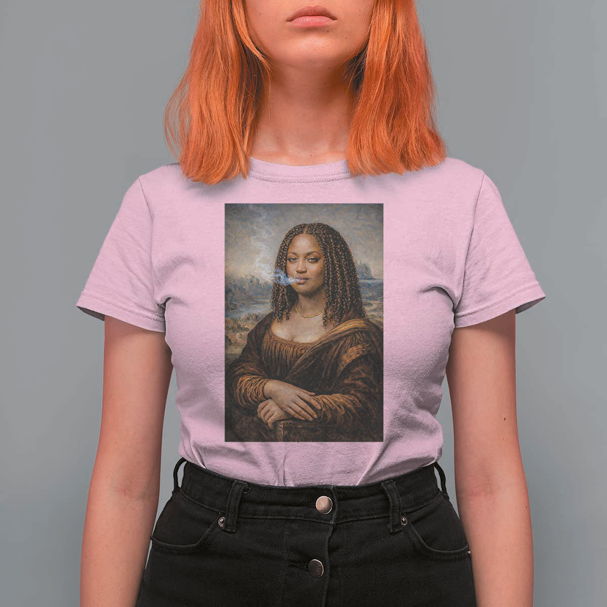 Funny Black Mona Lisa T Shirt For Women African American Pride - Wonder Print Shop