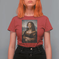 Funny Black Mona Lisa T Shirt For Women African American Pride - Wonder Print Shop