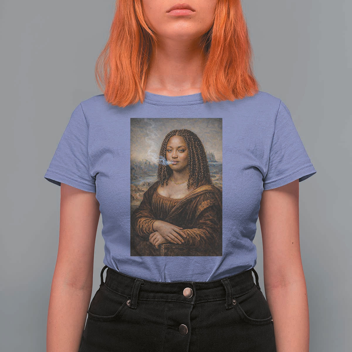 Funny Black Mona Lisa T Shirt For Women African American Pride - Wonder Print Shop