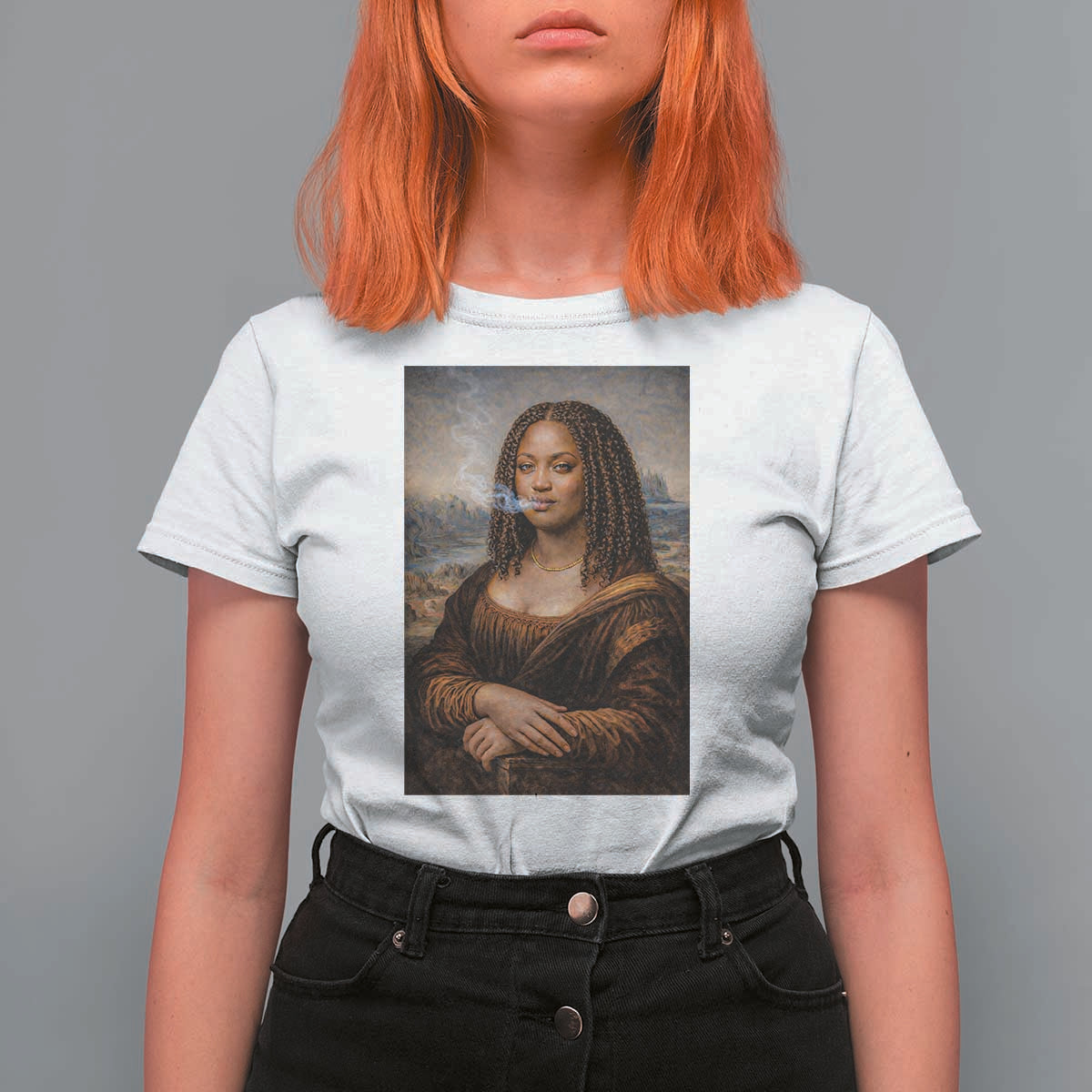 Funny Black Mona Lisa T Shirt For Women African American Pride - Wonder Print Shop
