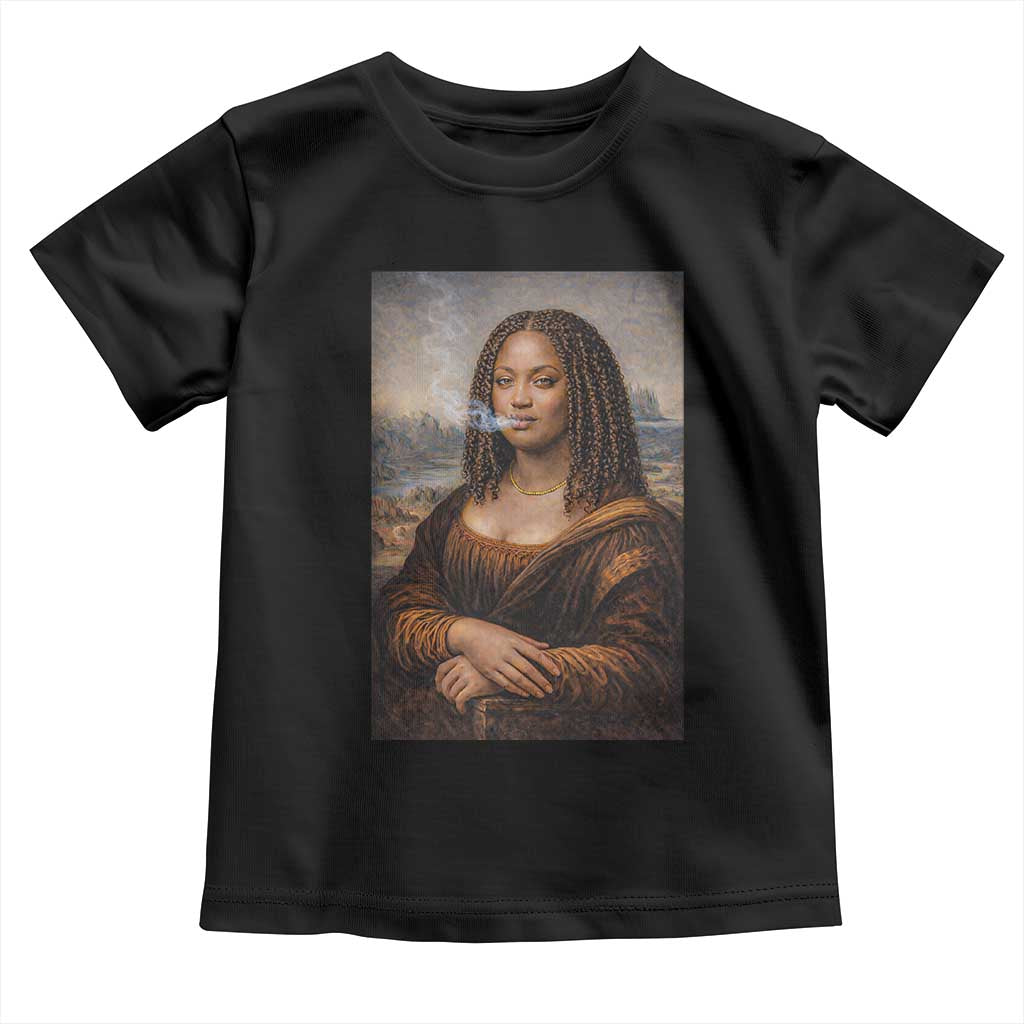 Funny Black Mona Lisa Toddler T Shirt African American Pride - undefined