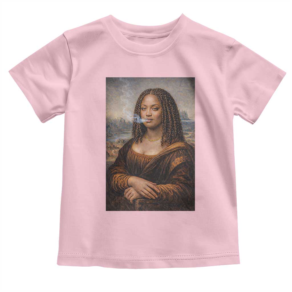 Funny Black Mona Lisa Toddler T Shirt African American Pride - undefined
