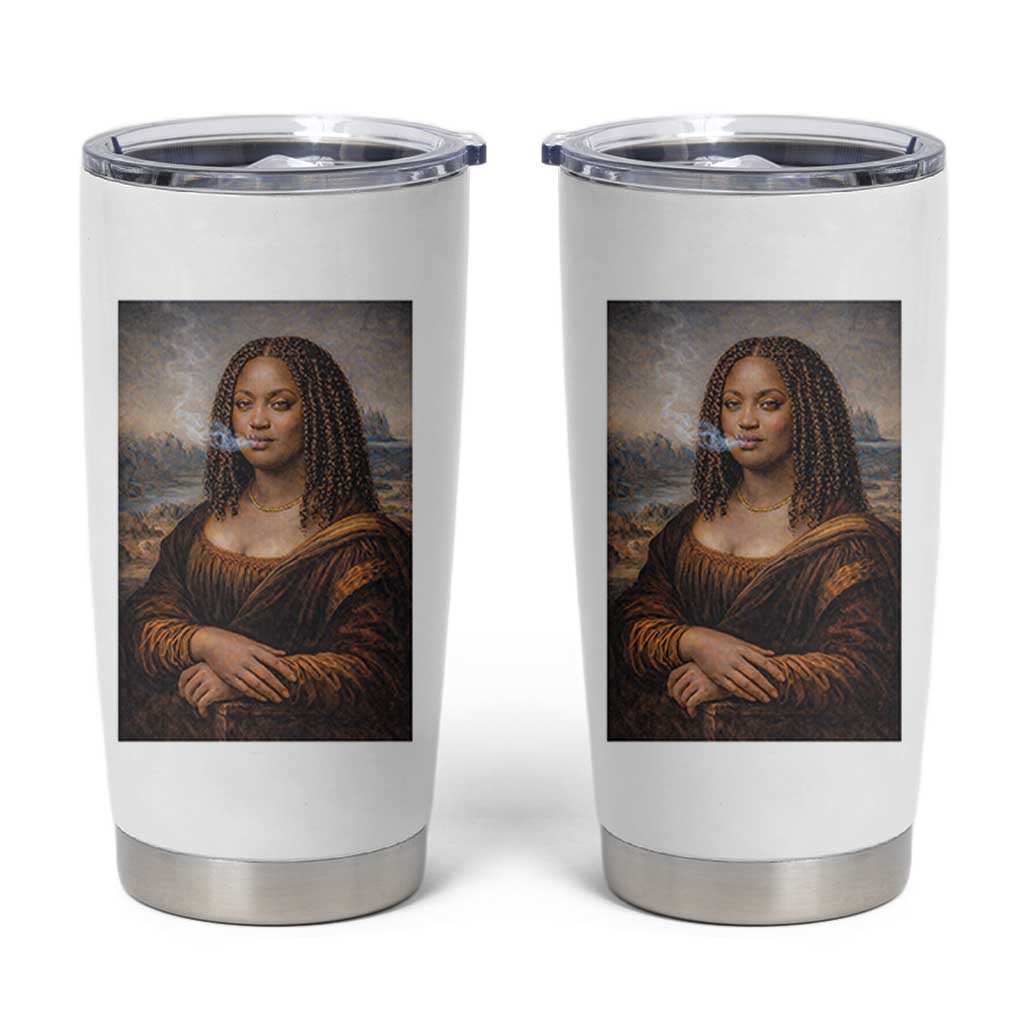 Funny Black Mona Lisa Tumbler Cup African American Pride - Wonder Print Shop