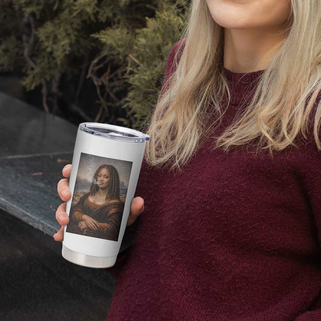 Funny Black Mona Lisa Tumbler Cup African American Pride - Wonder Print Shop