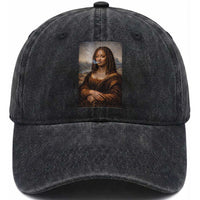 Funny Black Mona Lisa Washed Cotton Baseball Cap African American Pride