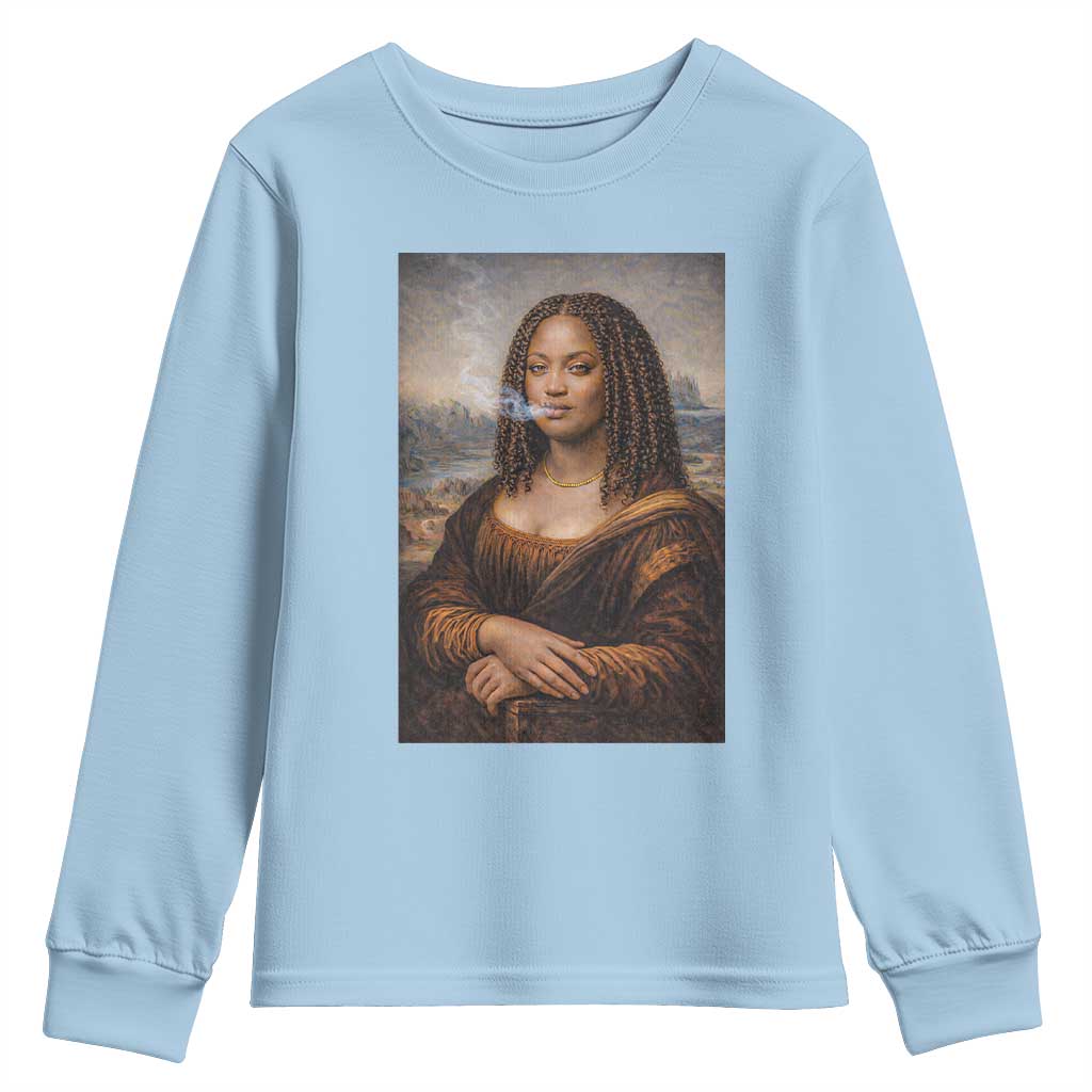 Funny Black Mona Lisa Youth Sweatshirt African American Pride - Wonder Print Shop
