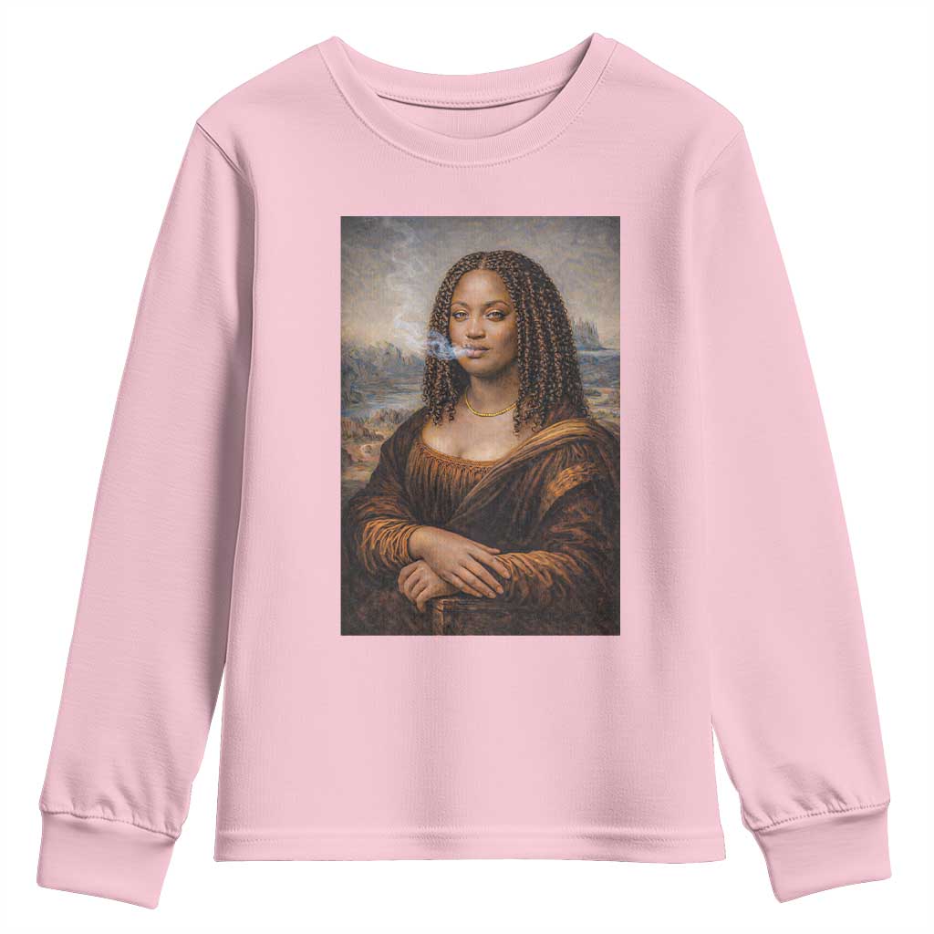 Funny Black Mona Lisa Youth Sweatshirt African American Pride - Wonder Print Shop