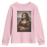 Funny Black Mona Lisa Youth Sweatshirt African American Pride - Wonder Print Shop