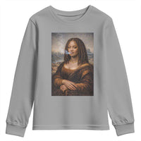 Funny Black Mona Lisa Youth Sweatshirt African American Pride - Wonder Print Shop