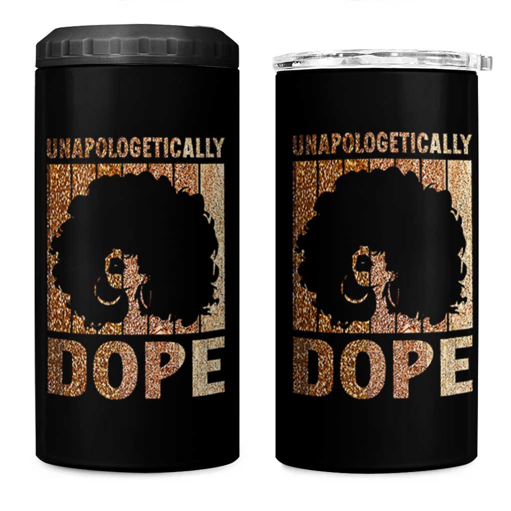 Melanin Queen Glitter Print 4 in 1 Can Cooler Tumbler Unapologetically Dope - Wonder Print Shop