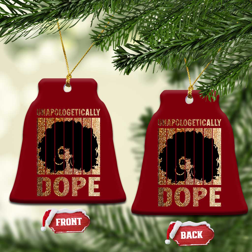 Melanin Queen Glitter Print Ceramic Ornament Unapologetically Dope - Wonder Print Shop