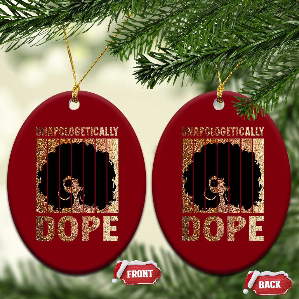 Melanin Queen Glitter Print Ceramic Ornament Unapologetically Dope - Wonder Print Shop