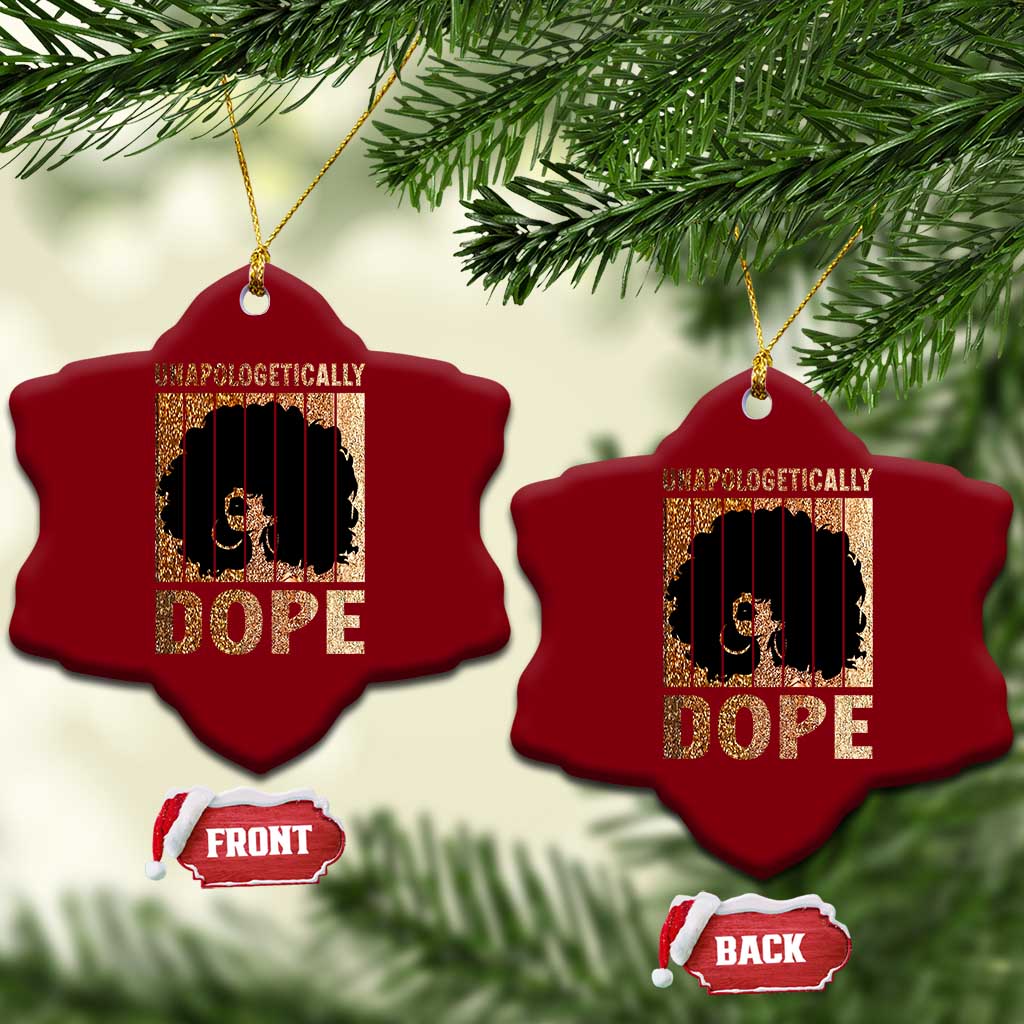 Melanin Queen Glitter Print Ceramic Ornament Unapologetically Dope - Wonder Print Shop