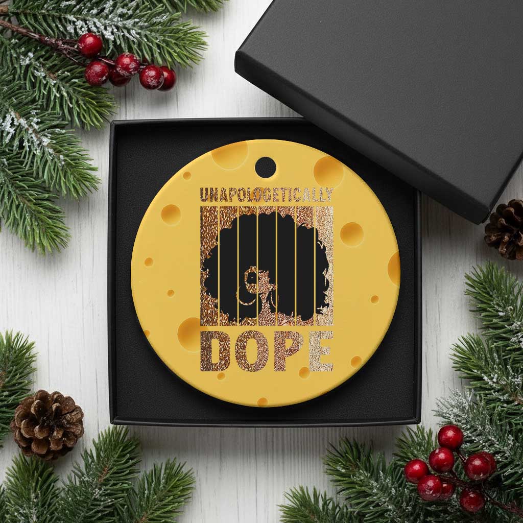Melanin Queen Glitter Print Ceramic Ornament Unapologetically Dope - Wonder Print Shop