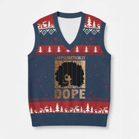 Melanin Queen Glitter Print V-Neck Knit Sweater Vest Unapologetically Dope - Wonder Print Shop