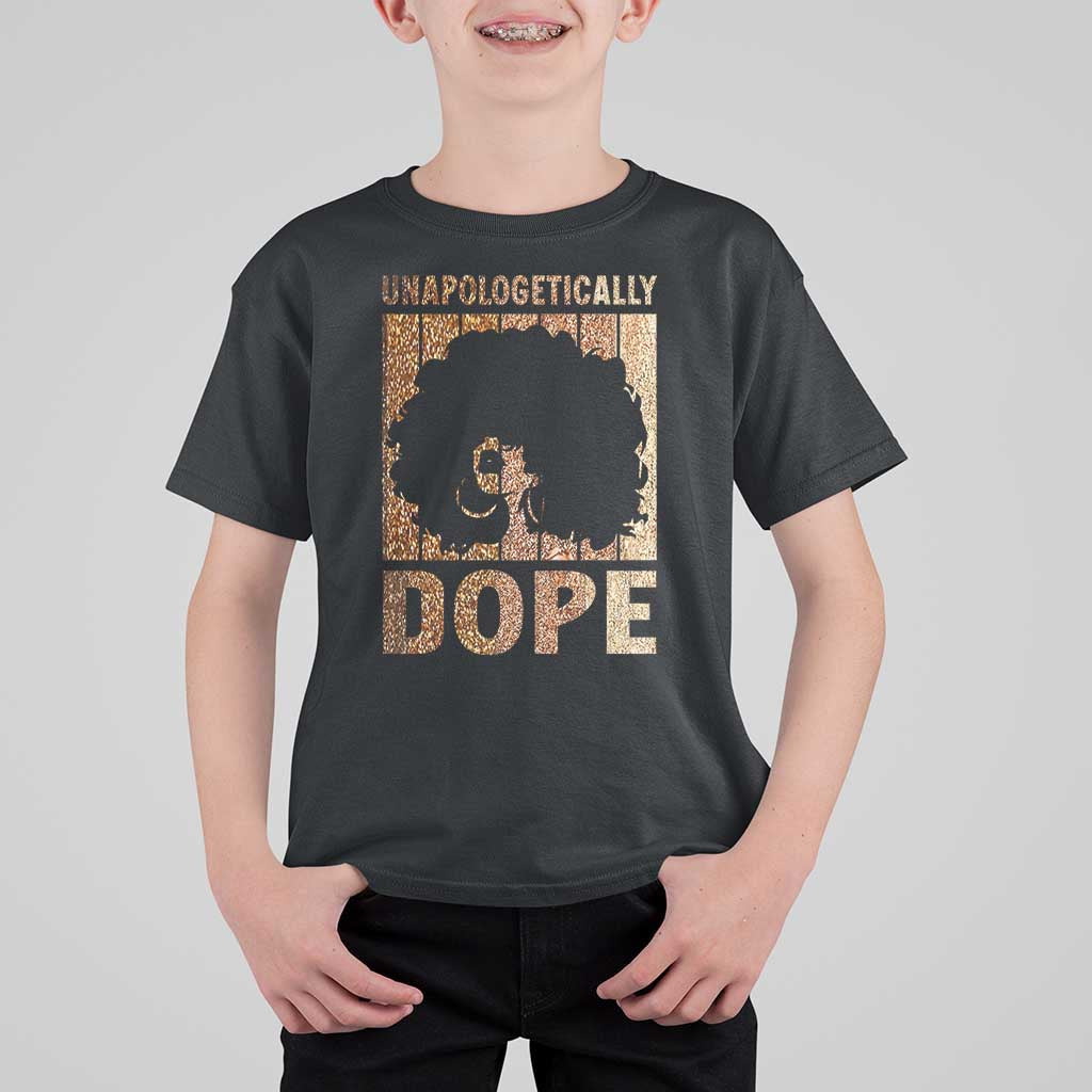 Melanin Queen Glitter Print T Shirt For Kid Unapologetically Dope - Wonder Print Shop