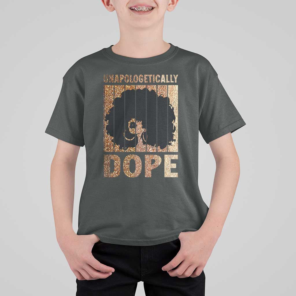 Melanin Queen Glitter Print T Shirt For Kid Unapologetically Dope - Wonder Print Shop
