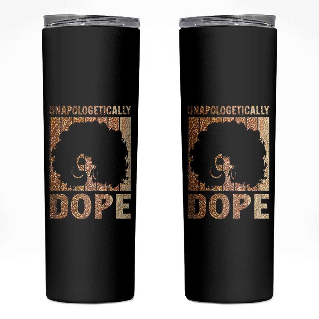 Melanin Queen Glitter Print Skinny Tumbler Unapologetically Dope - Wonder Print Shop