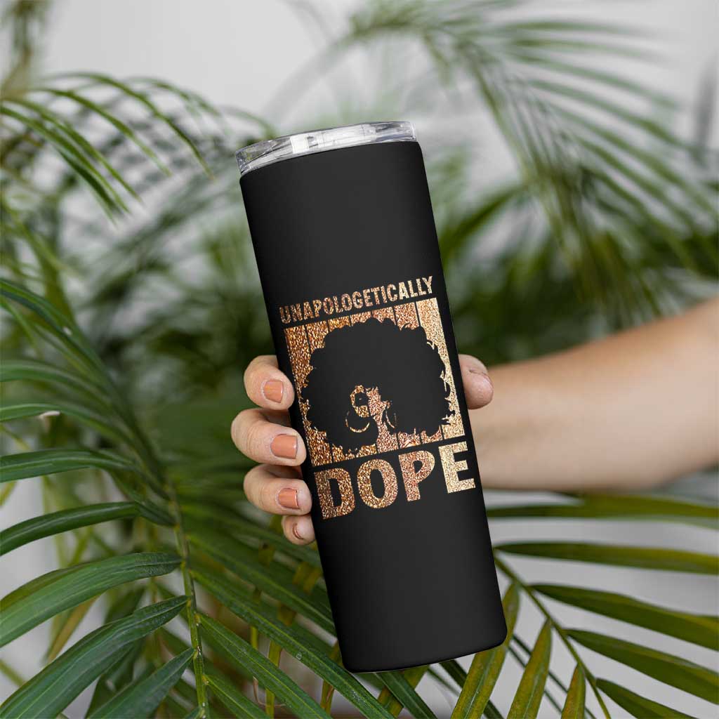 Melanin Queen Glitter Print Skinny Tumbler Unapologetically Dope - Wonder Print Shop