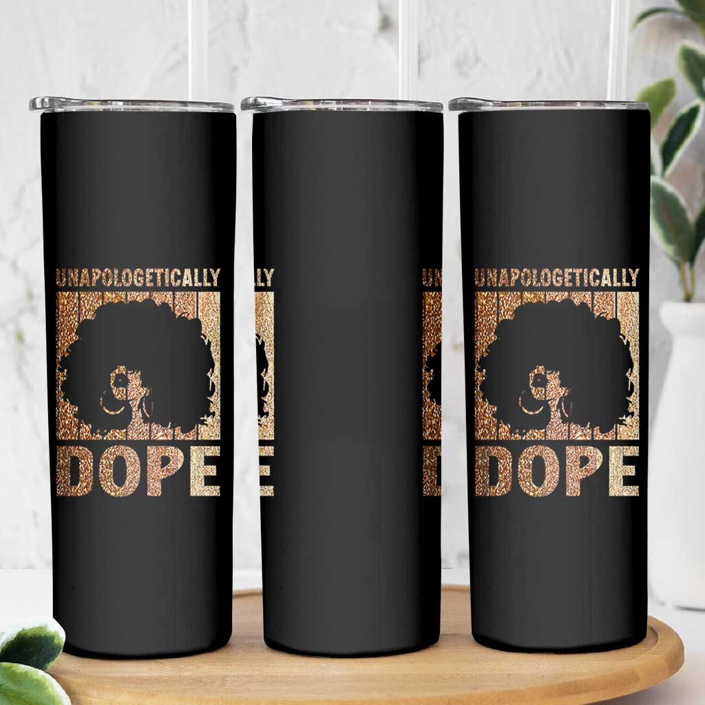 Melanin Queen Glitter Print Skinny Tumbler Unapologetically Dope - Wonder Print Shop
