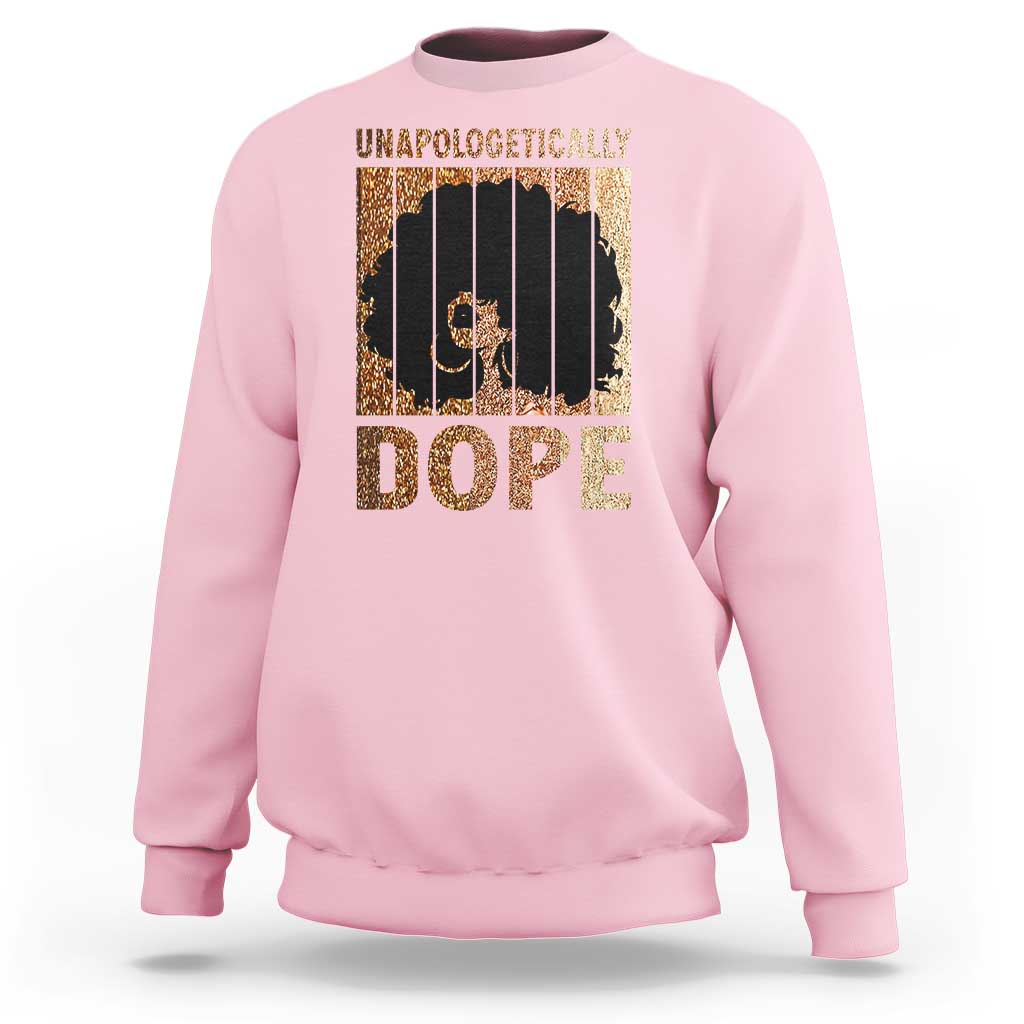 Melanin Queen Glitter Print Sweatshirt Unapologetically Dope - Wonder Print Shop