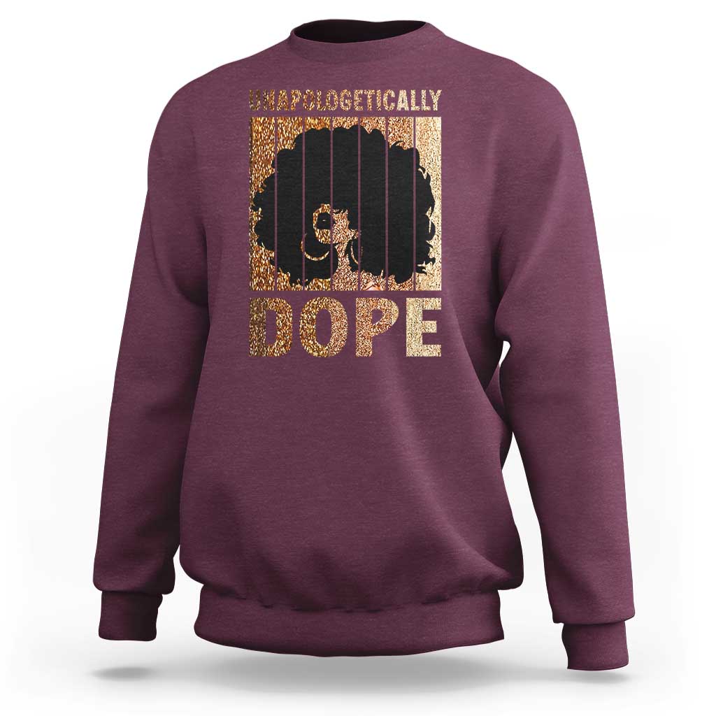 Melanin Queen Glitter Print Sweatshirt Unapologetically Dope - Wonder Print Shop