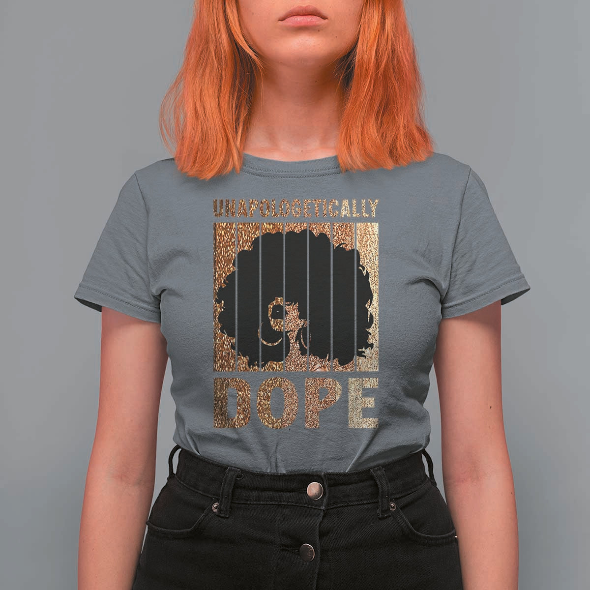 Melanin Queen Glitter Print T Shirt For Women Unapologetically Dope - Wonder Print Shop