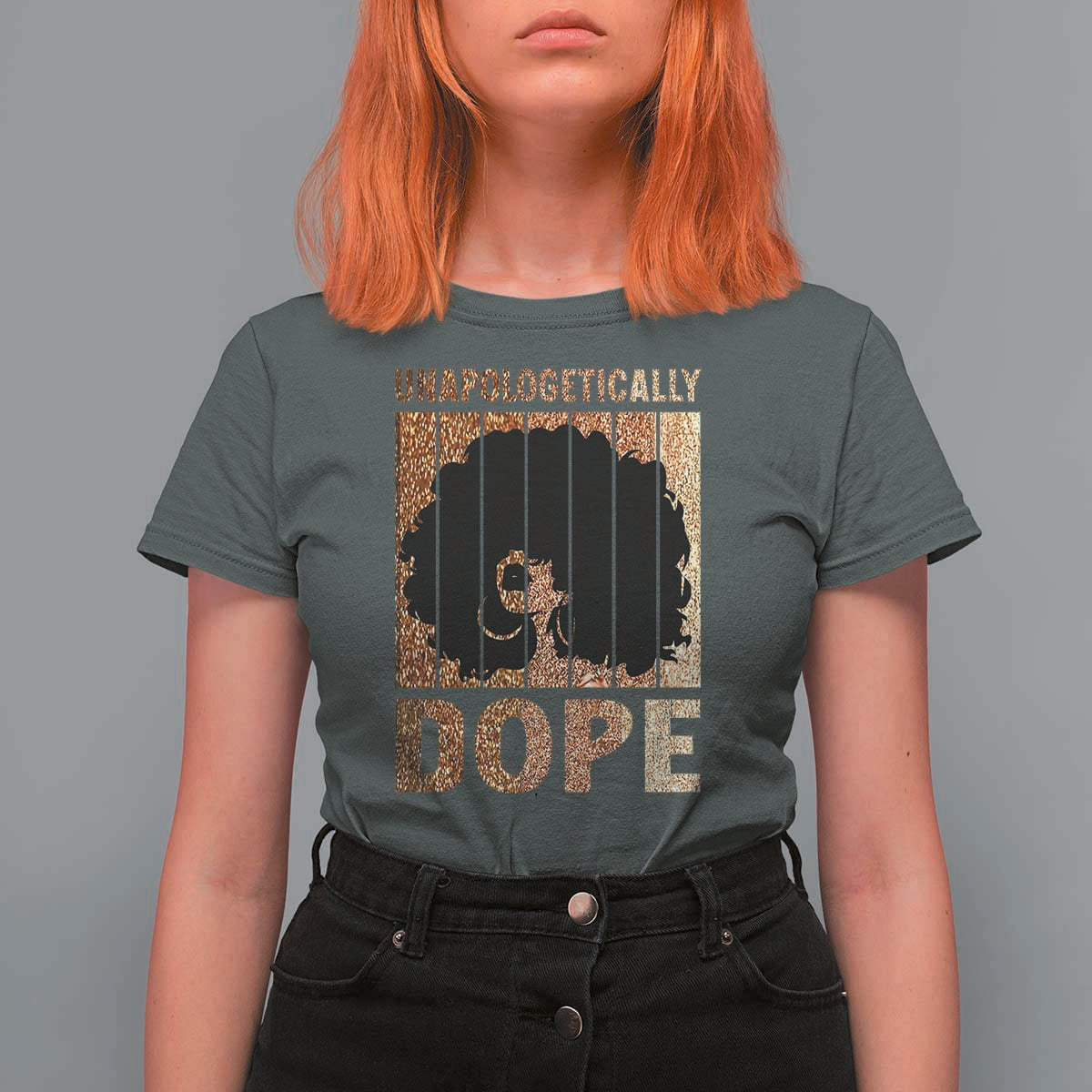 Melanin Queen Glitter Print T Shirt For Women Unapologetically Dope - Wonder Print Shop