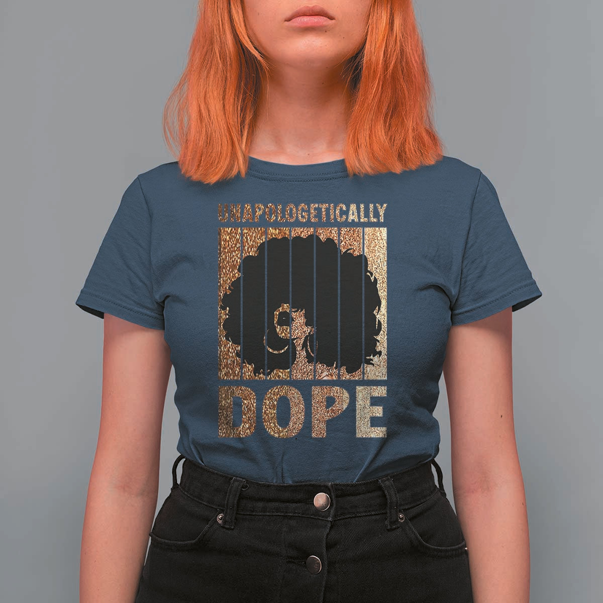 Melanin Queen Glitter Print T Shirt For Women Unapologetically Dope - Wonder Print Shop