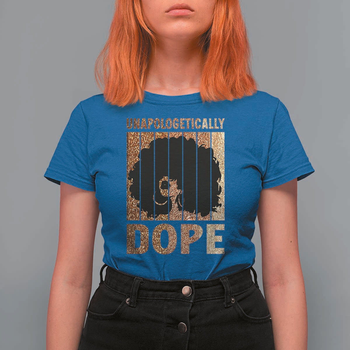 Melanin Queen Glitter Print T Shirt For Women Unapologetically Dope - Wonder Print Shop