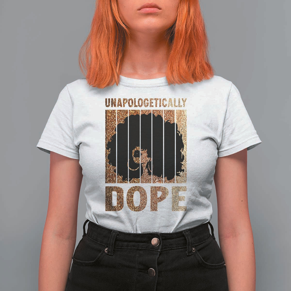 Melanin Queen Glitter Print T Shirt For Women Unapologetically Dope - Wonder Print Shop