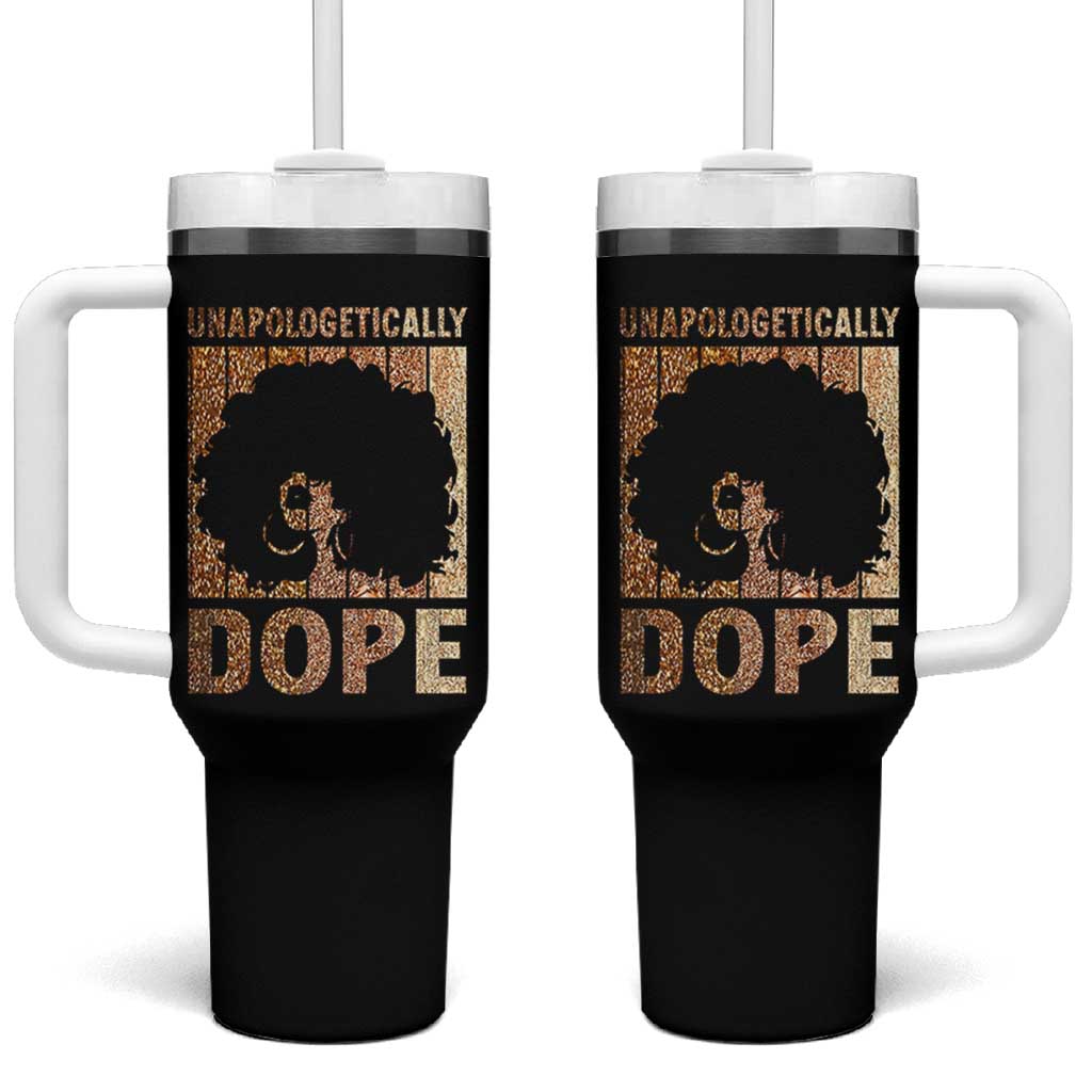 Melanin Queen Glitter Print Tumbler With Handle Unapologetically Dope - Wonder Print Shop
