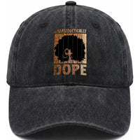 Melanin Queen Glitter Print Washed Cotton Baseball Cap Unapologetically Dope