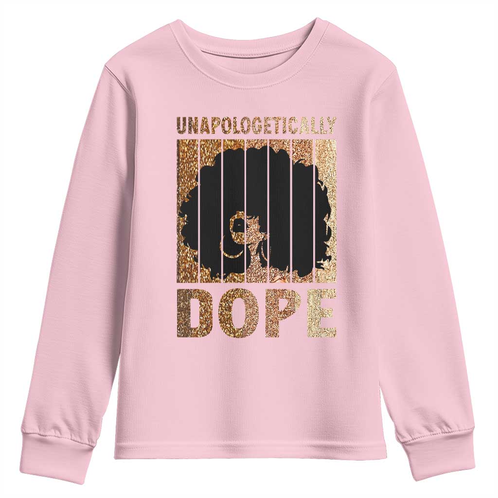 Melanin Queen Glitter Print Youth Sweatshirt Unapologetically Dope - Wonder Print Shop