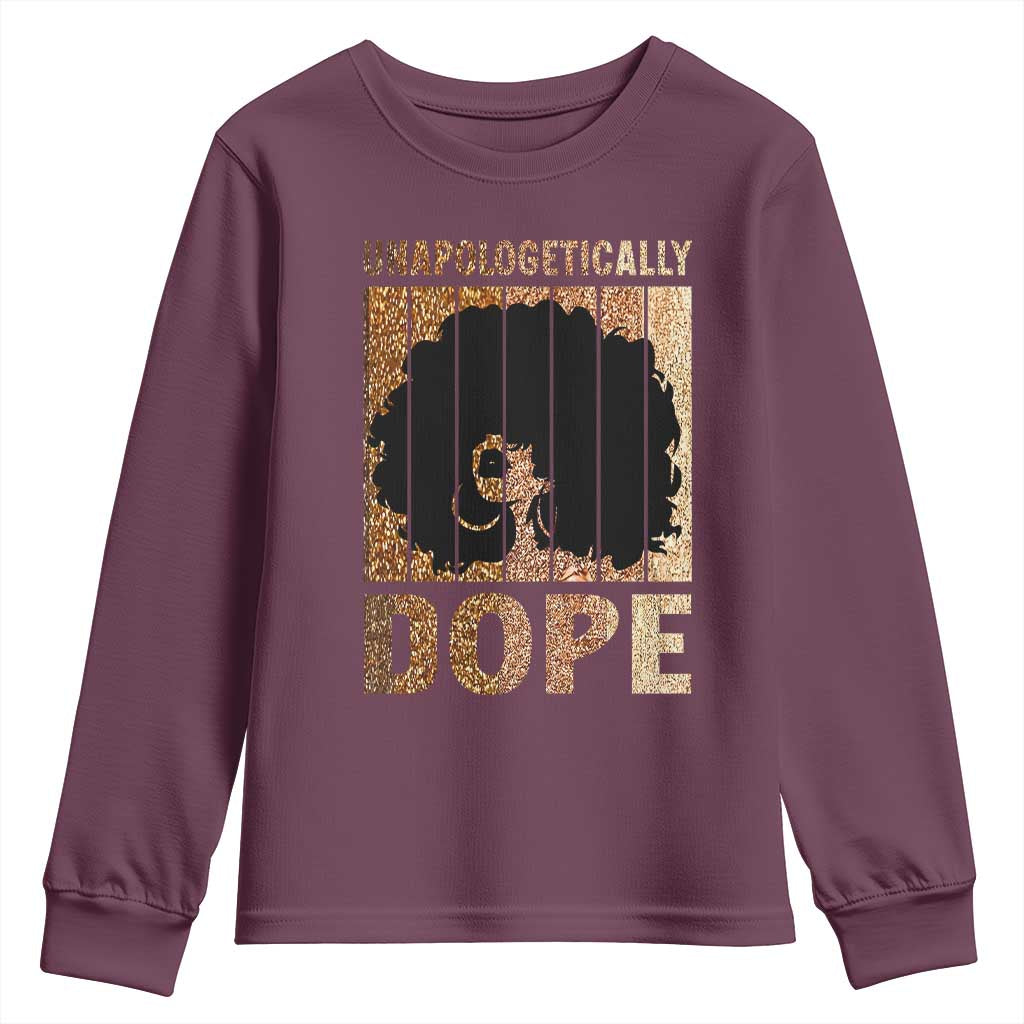 Melanin Queen Glitter Print Youth Sweatshirt Unapologetically Dope - Wonder Print Shop
