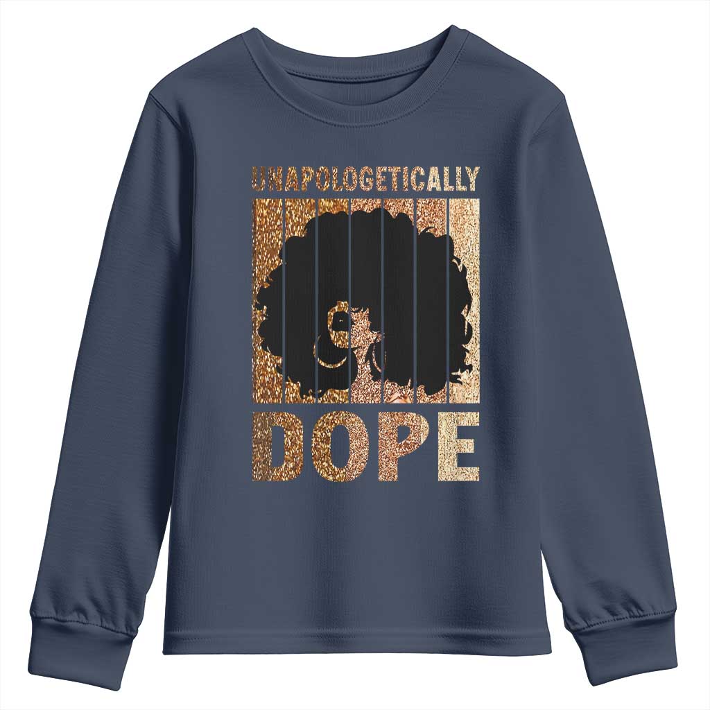 Melanin Queen Glitter Print Youth Sweatshirt Unapologetically Dope - Wonder Print Shop