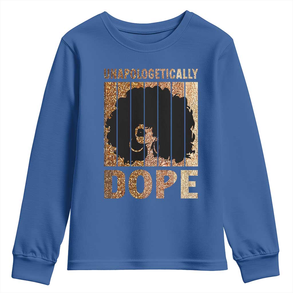 Melanin Queen Glitter Print Youth Sweatshirt Unapologetically Dope - Wonder Print Shop