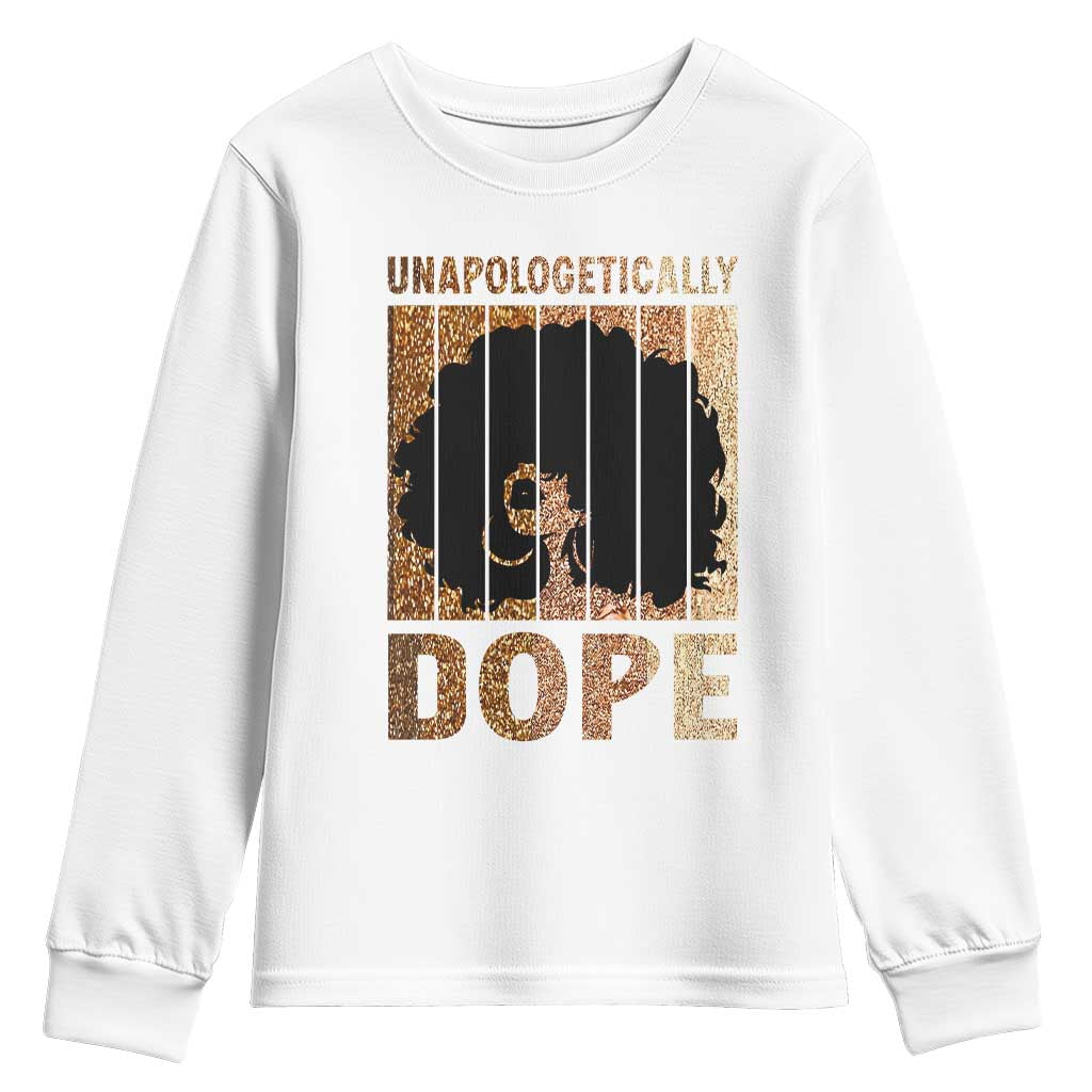 Melanin Queen Glitter Print Youth Sweatshirt Unapologetically Dope - Wonder Print Shop
